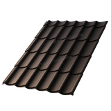Металлочерепица МП Ламонтерра / Монтеррей, Валори / Valori 0,5 цвет Dark brown / Темно-коричневый