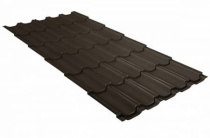 Металлочерепица Гранд Лайн / Grand Line, Kvinta plus, GreenCoat Pural BT 0,5 цвет RR32 темно-коричневый