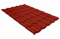 Металлочерепица Гранд Лайн / Grand Line, Kredo, Satin 0,5 цвет RAL3009 красная окись