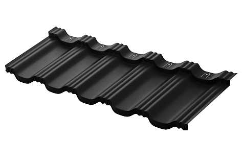 Купить Модульная металлическая черепица АкваСистем / Aqua System, Гётеборг, Rooftop Бархат (матовый) 0,5мм, RAL9005 черный - изображение 2