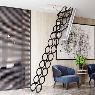 Купить Чердачная лестница Огнестойкая противопожарная с люком 60мм OMAN NOZYCOWE PP 60х120х300см - изображение 5