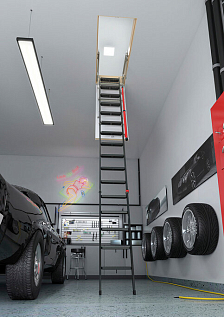 Купить Металлическая чердачная лестница для высоких потолков FAKRO LMP 60х144х366см - изображение 7
