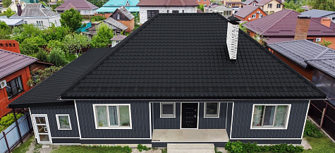 Купить Металлочерепица Гранд Лайн / Grand Line, Kamea, PE 0,45 цвет RAL7024 темно-серый (графит) - изображение 5