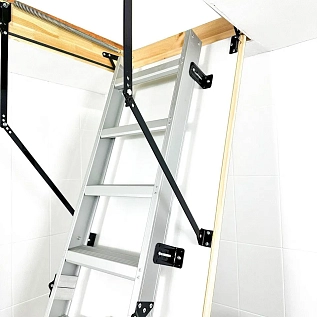Купить Чердачная лестница алюминиевая с люком 86мм OMAN ALU PROFI POLAR LONG 60х120х350см - изображение 1