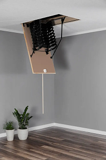 Купить Чердачная лестница ножничного типа металлическая с люком толщиной 26мм OMAN TERMO GREY 60х120х290см - изображение 3