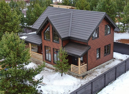 Купить Металлочерепица МП Ламонтерра / Монтеррей, PE 0,45 цвет RAL3003 Рубин - изображение 2