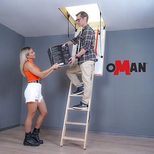 Купить Супертёплая Чердачная лестница деревянная с люком 86мм OMAN POLAR 60х120х280см - изображение 5