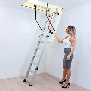 Купить Чердачная лестница алюминиевая с люком 26мм OMAN ALU PROFI LITE LONG 60х120х350см - изображение 6