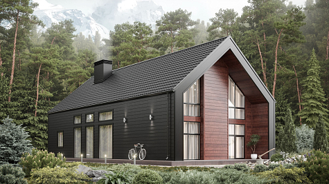 Купить Модульная металлическая черепица АкваСистем / Aqua System, Гётеборг, Rooftop Бархат (матовый) 0,5мм, RAL9005 черный - изображение 3