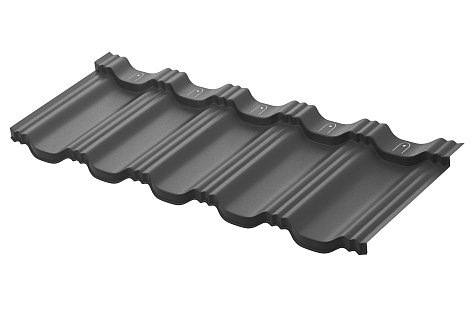 Купить Модульная металлическая черепица АкваСистем / Aqua System, Гётеборг, Rooftop Бархат (матовый) 0,5мм, RAL7016 тёмно-серый - изображение 2